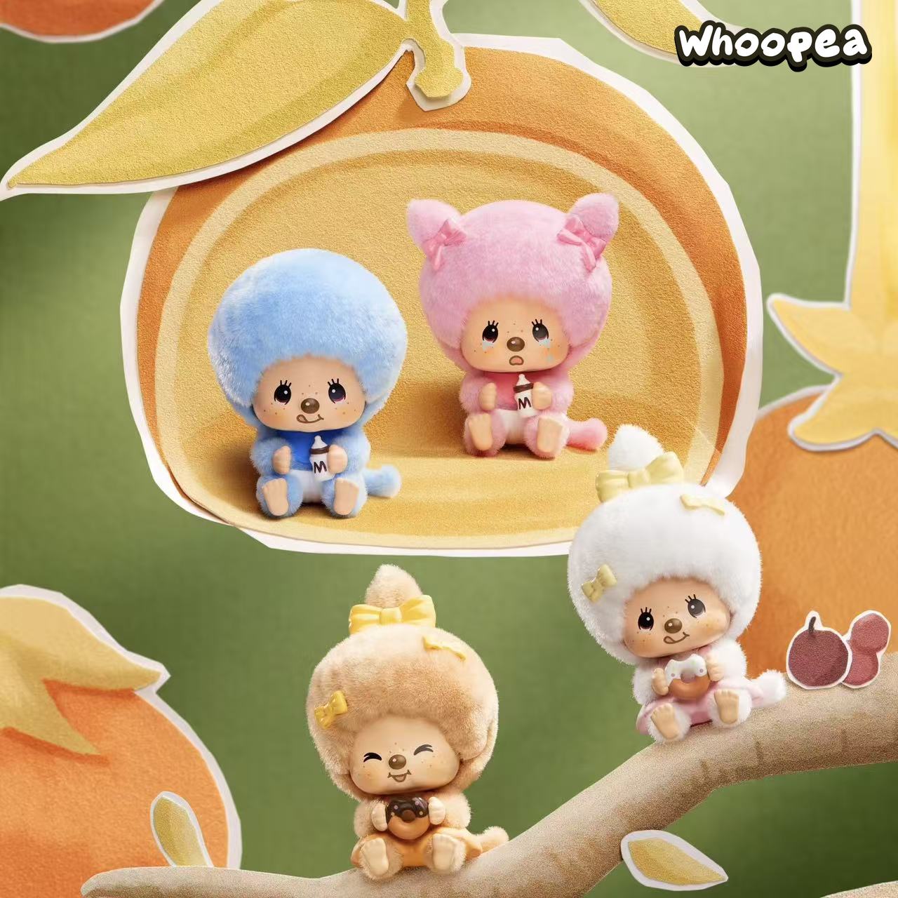 Monchhichi Mon Mon Farm Classic Coffee Series Face Flip Flocked Pendant Blind Box - Image 3