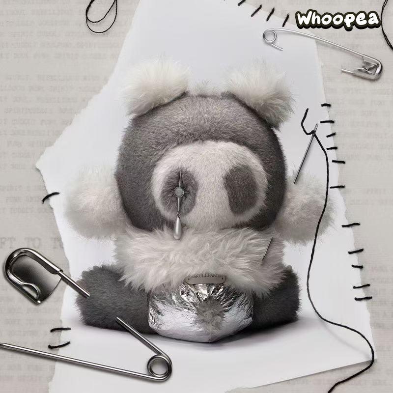 POP MART θ SKULLPANDA Punk Panda Plush Doll - Image 3