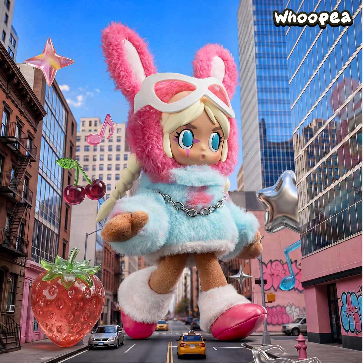 POP MART Peach Riot Fruit Punch Series Plush Doll Pendant - Image 3